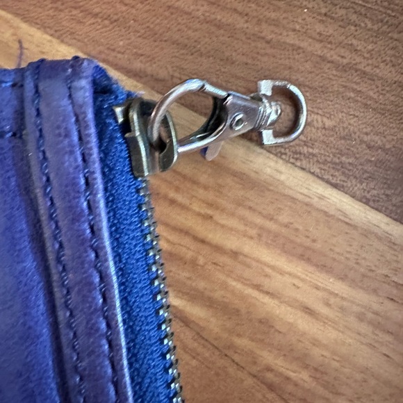 Sold Long Live Vintage Fossil Wallet Blue Lambskin - Picture 8 of 9